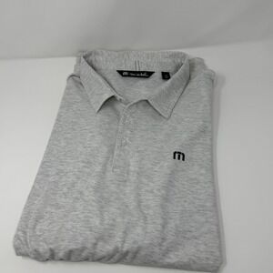 Travis Mathew Mens Heather White Polo Shirt Golf  Cotton Size XLarge
